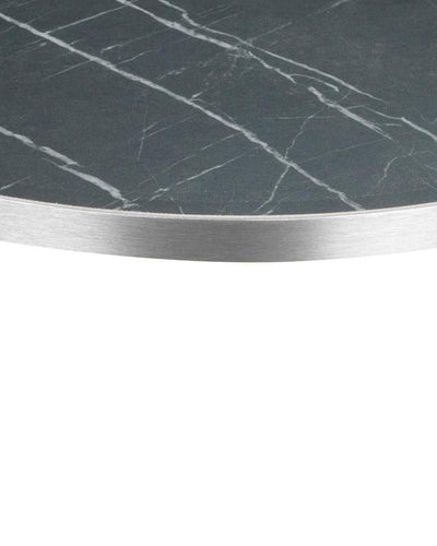 Black Marble Laminate Table Top | Silver ABS Edge